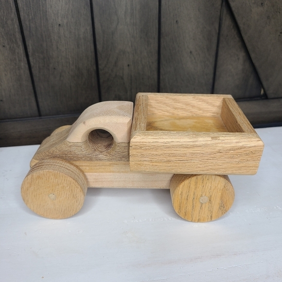 Other - Vintage Hand Carved Wooden Truck Wheels Move